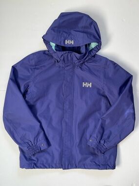 Helly Hansen Purple Waterproof Jacket with Aqua Lining and Hood